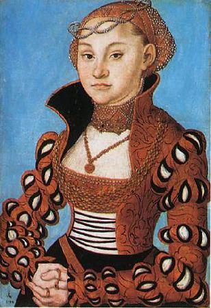 Lucas  Cranach Portrait dune noble dame saxonne oil painting picture